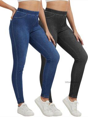 High Waisted Jegging Stretchy Tummy Control Skinny Jeans Pull On with Pockets